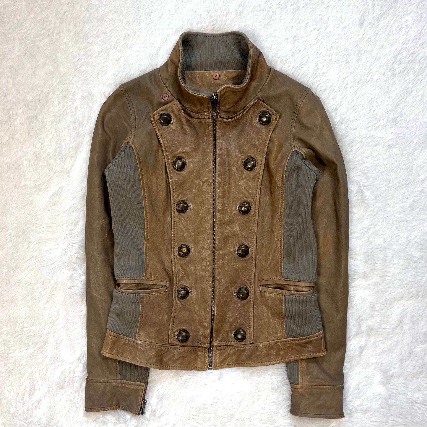 Sistematic Leather & Fur Military Jacket