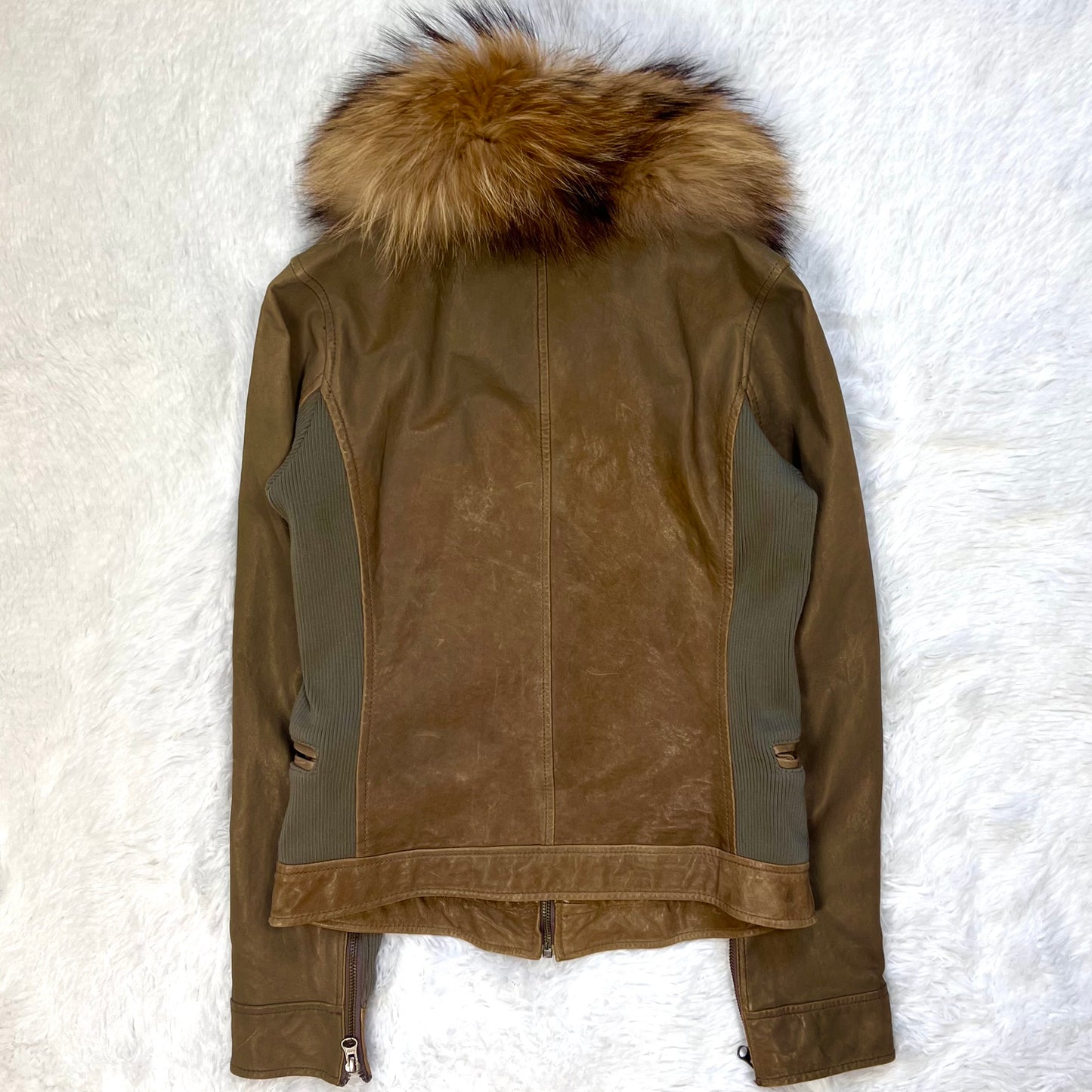 Sistematic Leather & Fur Military Jacket