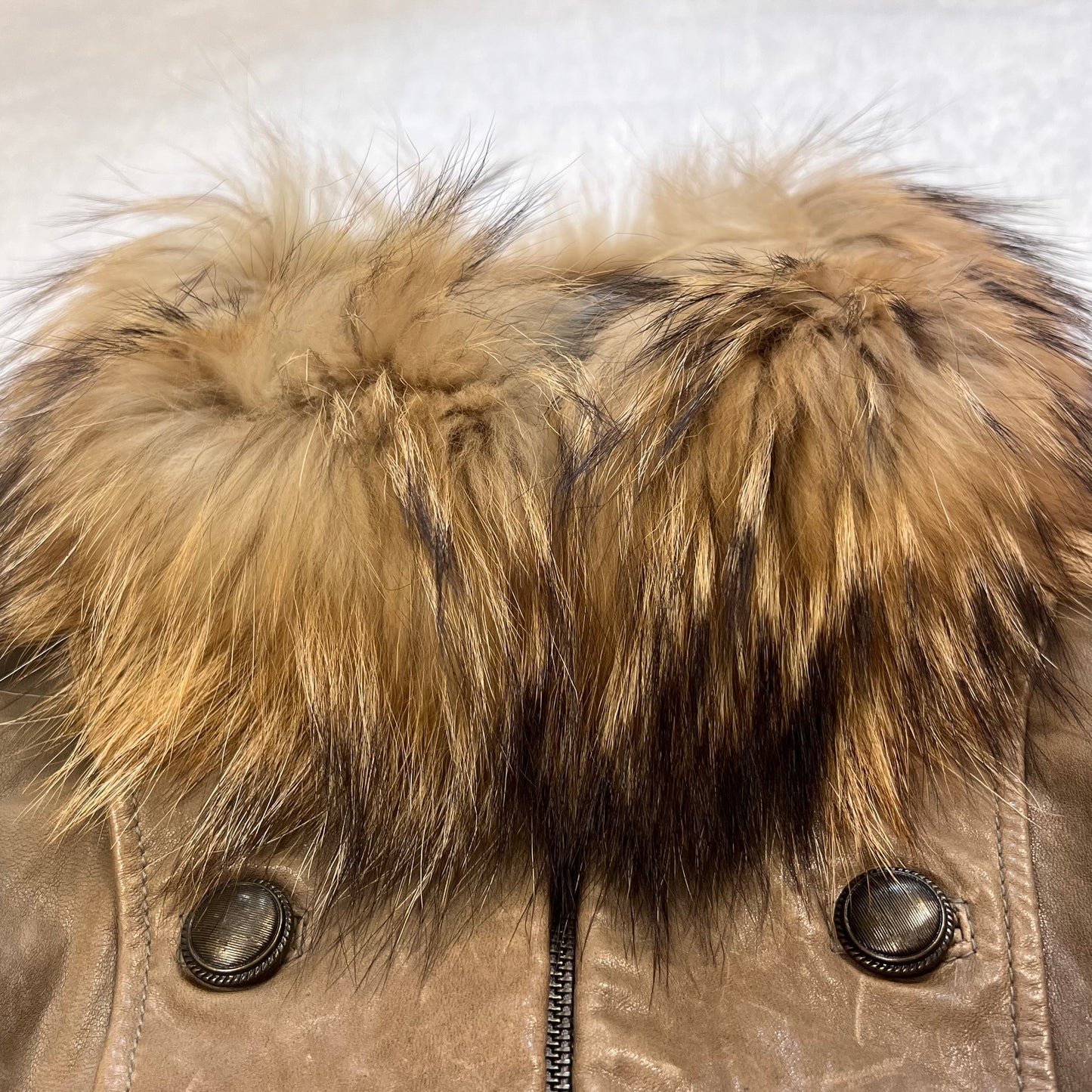 Sistematic Leather & Fur Military Jacket