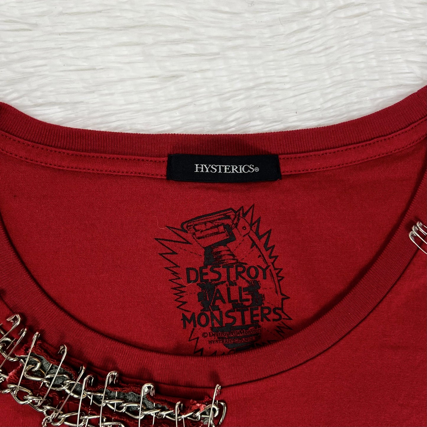 Hysteric Glamour “Let There Be Dark” Safety Pin Shirt
