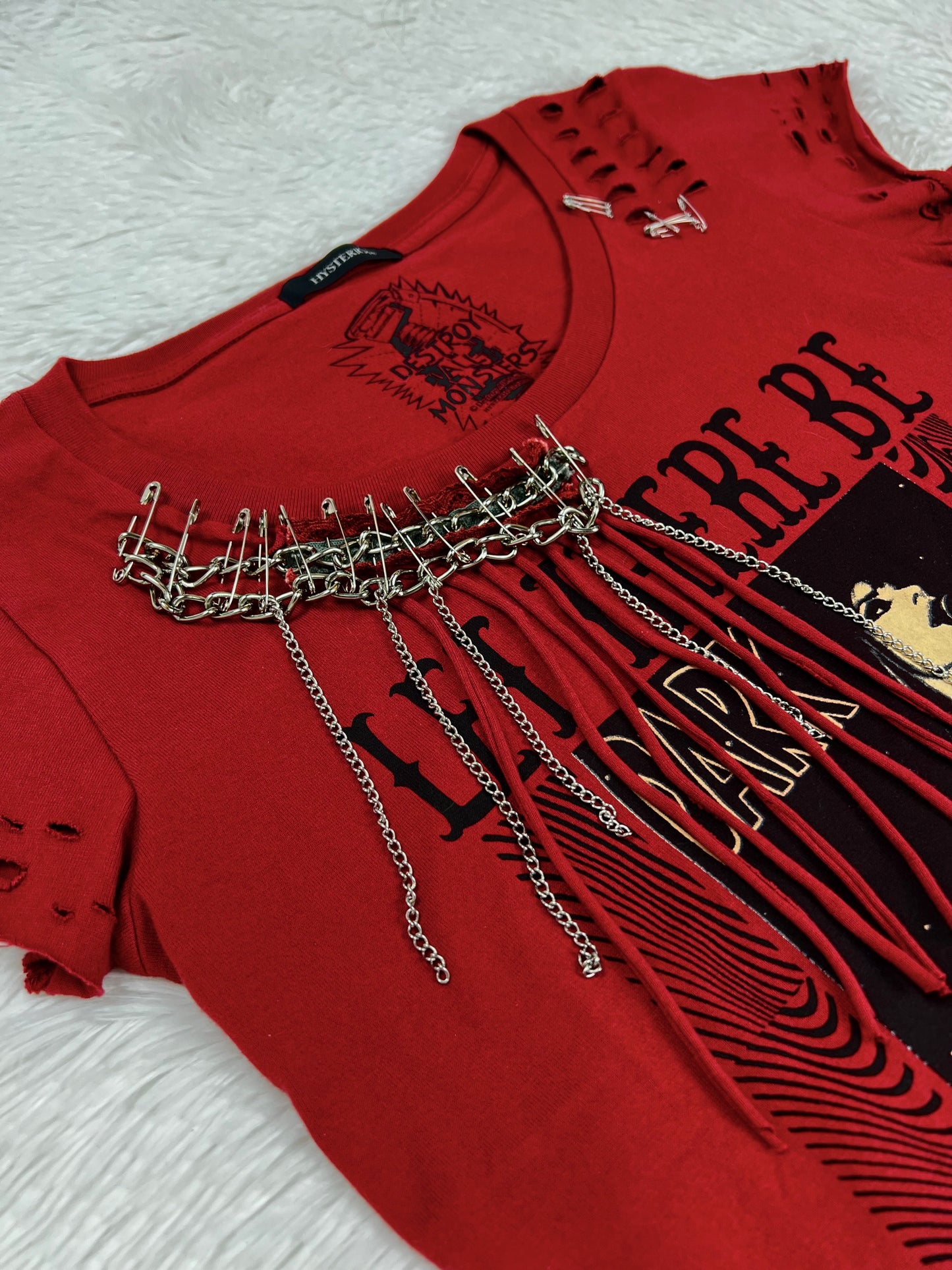 Hysteric Glamour “Let There Be Dark” Safety Pin Shirt
