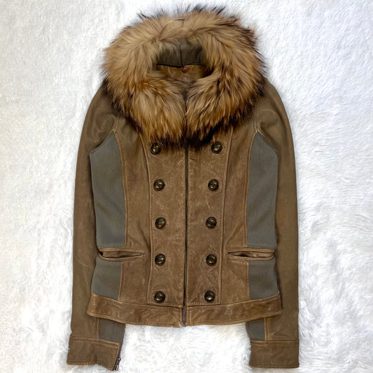 Sistematic Leather & Fur Military Jacket